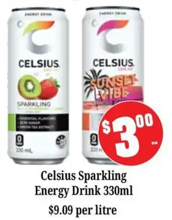 Farmer Jack's Celsius Sparkling Energy Drink offer