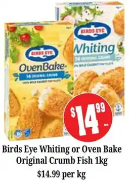 Farmer Jack's Birds Eye Whiting or Oven Bake Original Crumb Fish offer