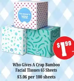 Farmer Jack's Who Gives A Crap Bamboo Facial Tissues offer