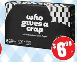 Farmer Jack's who gives a crap 100% Bamboo Toilet Paper offer