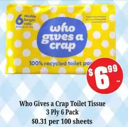 Farmer Jack's Who Gives a Crap Toilet Tissue offer