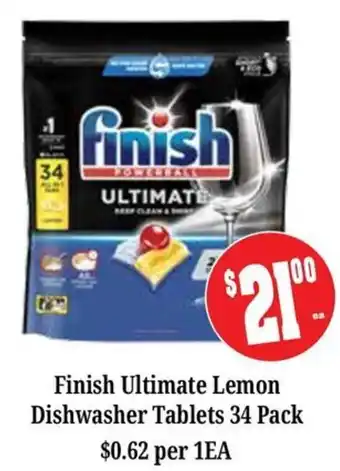 Farmer Jack's Finish Ultimate Lemon Dishwasher Tablets offer