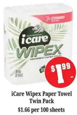 Farmer Jack's iCare Wipex Paper Towel Twin Pack offer