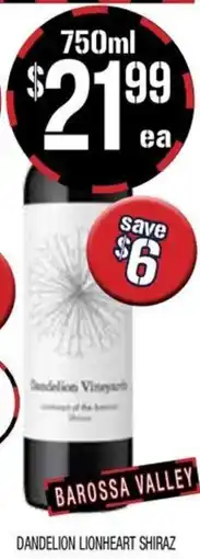Farmer Jack's Dandelion Lionheart Shiraz offer