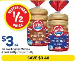 Ritchies Tip Top English Muffins offer