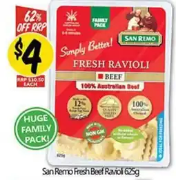 NQR San Remo Fresh Beef Ravioli offer