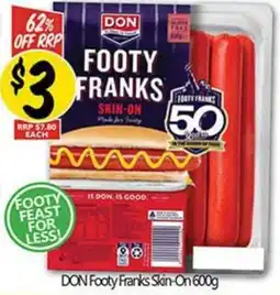 NQR DON Footy Franks Skin-On offer
