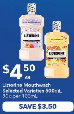 Ritchies Listerine Mouthwash Selected Varieties offer