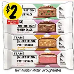 NQR Team Nutrition Protein Bar 55g Varieties offer