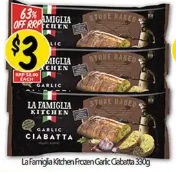 NQR La Famiglia Kitchen Frozen Garlic Ciabatta offer