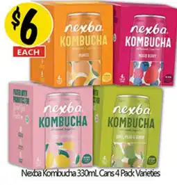 NQR Nexba Kombucha Varieties offer