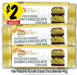 NQR Flair Pistachio Kunafa Dubai Chocolate Cake Bar offer