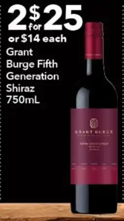 Ritchies Grant Burge Fifth Generation Shiraz offer