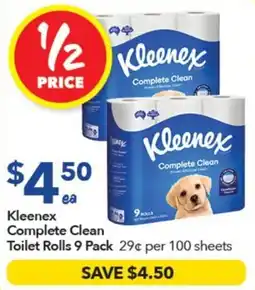Ritchies Kleenex Complete Clean Toilet Rolls offer