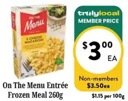 Farmer Jack's On The Menu Entrée Frozen Meal offer