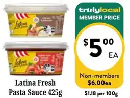 Farmer Jack's Latina Fresh Pasta Sauce offer
