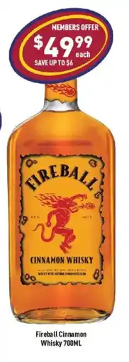 Liquor Legends Fireball Cinnamon Whisky offer