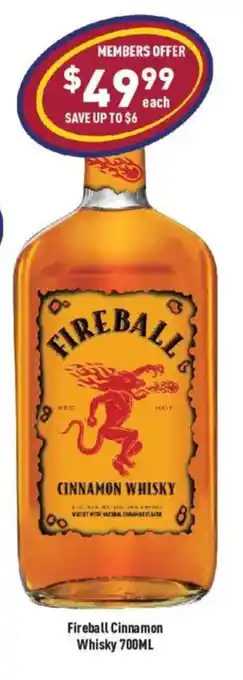 Liquor Legends Fireball Cinnamon Whisky offer
