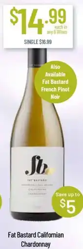 Chambers Cellars Fat Bastard Californian Chardonnay offer