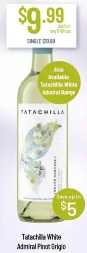 Chambers Cellars Tatachilla White Admiral Pinot Grigio offer