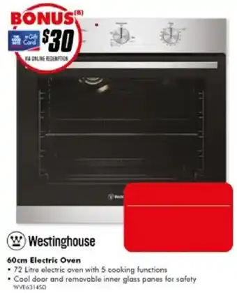 The Good Guys Westinghouse 60cm Electric Oven offer