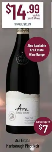 Chambers Cellars Ara Estate Marlborough Pinot Noir offer