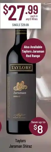 Chambers Cellars Taylors Jaraman Shiraz offer