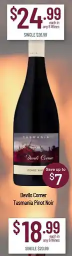 Chambers Cellars Devils Corner Tasmania Pinot Noir offer