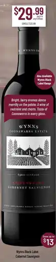Chambers Cellars Wynns Black Label Cabernet Sauvignon offer