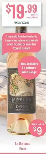 Chambers Cellars La Boheme Rose offer