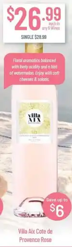 Chambers Cellars Villa Aix Cote de Provence Rose offer