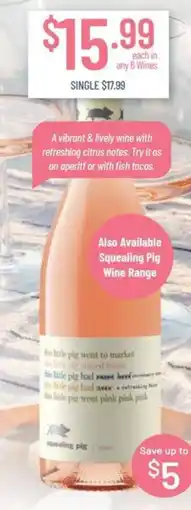 Chambers Cellars Squealing Pig Rose offer