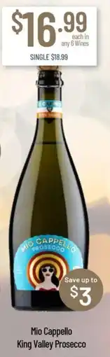 Chambers Cellars Mio Cappello King Valley Prosecco offer