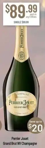 Chambers Cellars Perrier Jouet Grand Brut NV Champagne offer