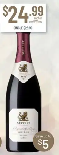Chambers Cellars Seppelt Original Sparkling Shiraz offer