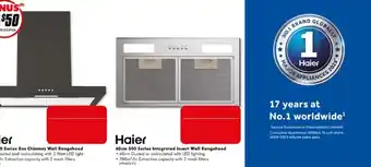 The Good Guys Haier 60cm 500 Series Integrated Insert Wall Rangehood offer