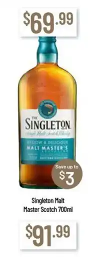 Chambers Cellars Singleton Malt Master Scotch offer