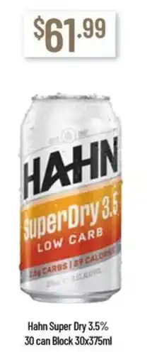 Chambers Cellars Hahn Super Dry 3.5% offer