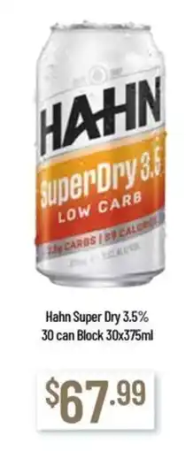 Chambers Cellars Hahn Super Dry 3.5% offer