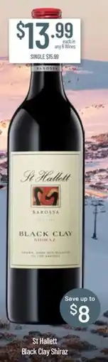 Chambers Cellars St Hallett Black Clay Shiraz offer