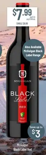 Chambers Cellars McGuigan Black Label Red offer