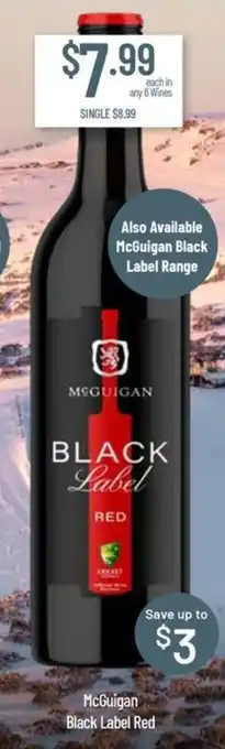Chambers Cellars McGuigan Black Label Red offer