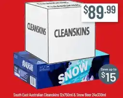 Chambers Cellars South East Australian Cleanskins & Snow Beer offer