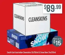 Chambers Cellars South East Australian Cleanskins & Snow Beer offer