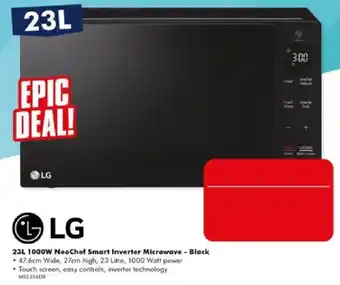 The Good Guys LG 23L 1000W NeoChef Smart Inverter Microwave - Black offer