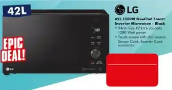 The Good Guys LG 42L 1200W NeoChef Smart Inverter Microwave - Black offer