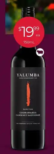 IGA Liquor Yalumba Sanctum Coonawarra Cabernet Sauvignon offer