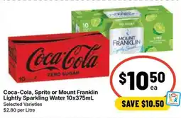 Ritchies Coca-Cola, Sprite or Mount Franklin Lightly Sparkling Water offer
