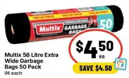 Ritchies Multix 56 Litre Extra Wide Garbage Bags offer