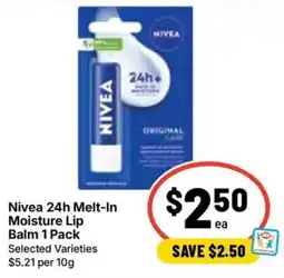 Ritchies Nivea 24h Melt-In Moisture Lip Balm offer